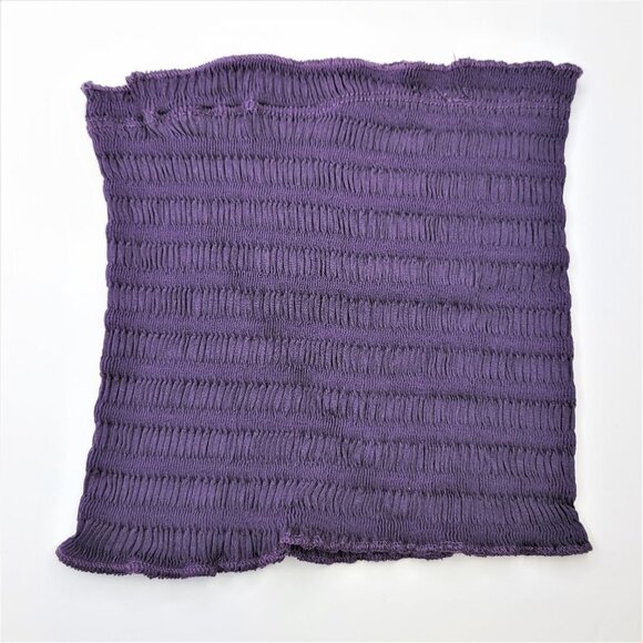 Purple Sexy Crop Top Strapless Tube Top Smocked Stretchy Summer Bandeau - NEW - Picture 6 of 13